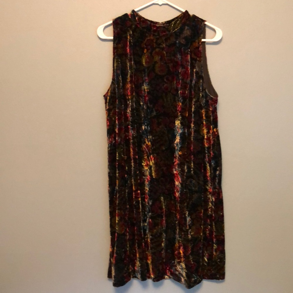 LOFT Crushed Velvet Floral Dress